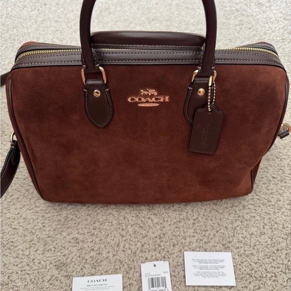 NWT Coach Suede Rowan Large Satchel Bag - Picture 11 of 15